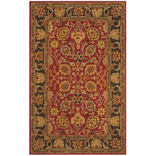 4 x 6 ft. Traditional Heritage Hand Tufted Area RugRed & Gold, Safavieh, Mfr#: HG745Q-4